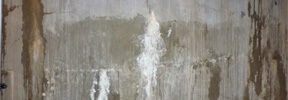 An image showing damp dripping down basement walls