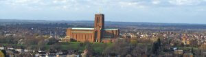 an image of the skyline of Surrey, which includes the Cathedral of Surrey