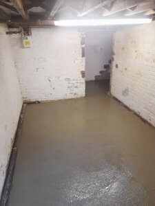 new concrete floor in cellar